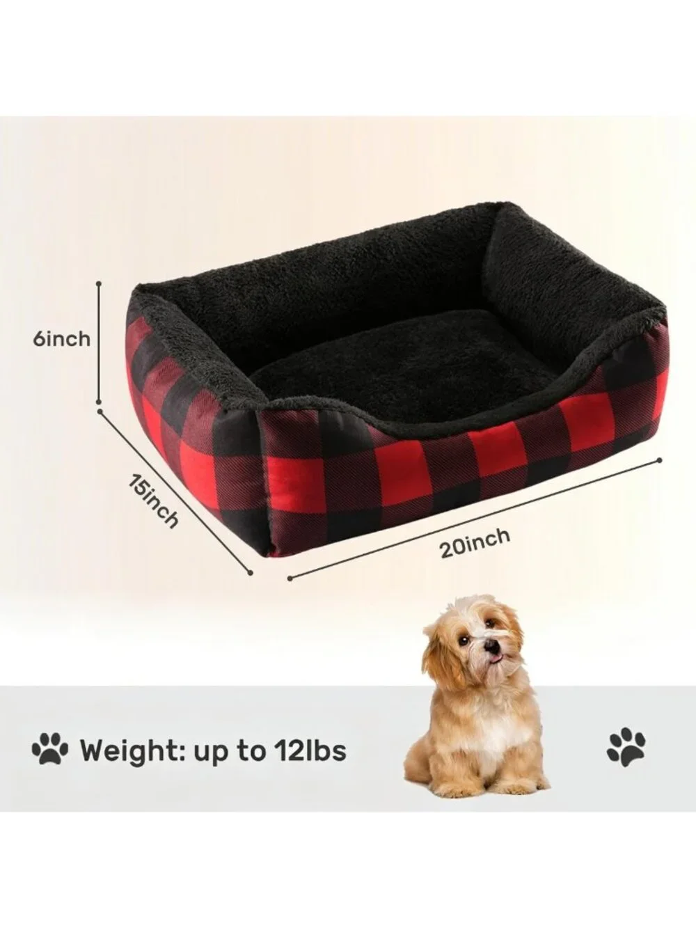Cozy Self-Warming Flannel Pet Bed for Dogs & Cats - Red Checkered Plush Design